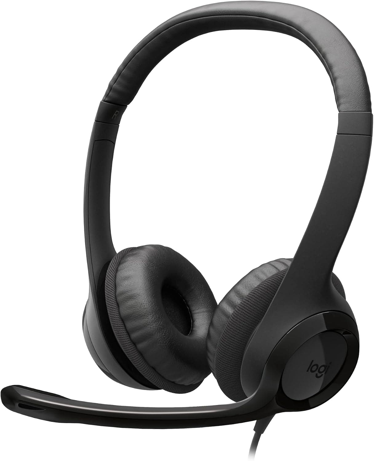 Logitech H390 Wired USB Headset with Noise-Cancelling Mic & In-Line Controls (Black)