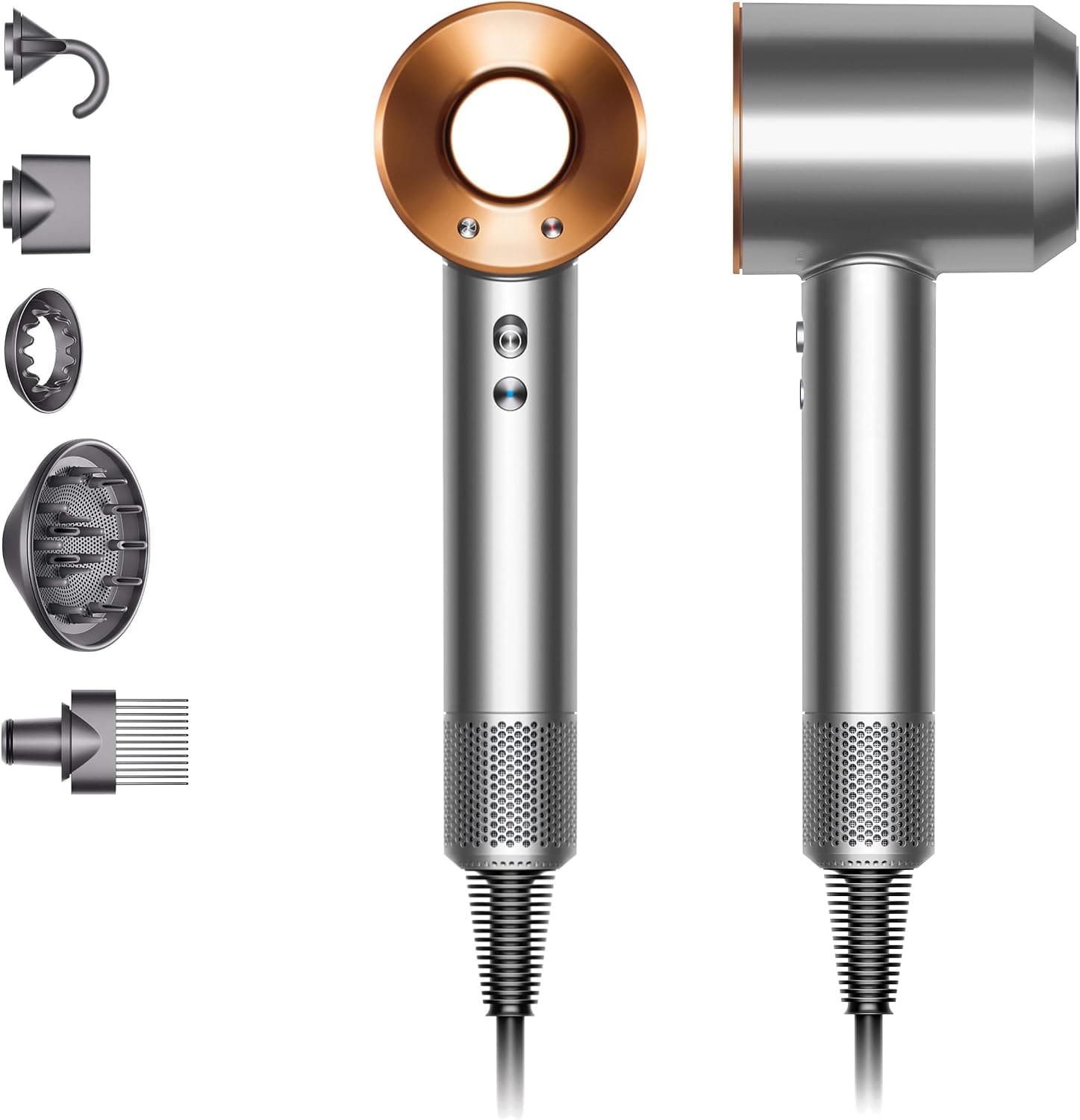 Dyson Supersonic Hair Dryer (Iron/Fuchsia) with 5 Magnetic Styling Attachments (Irish 3-Pin)