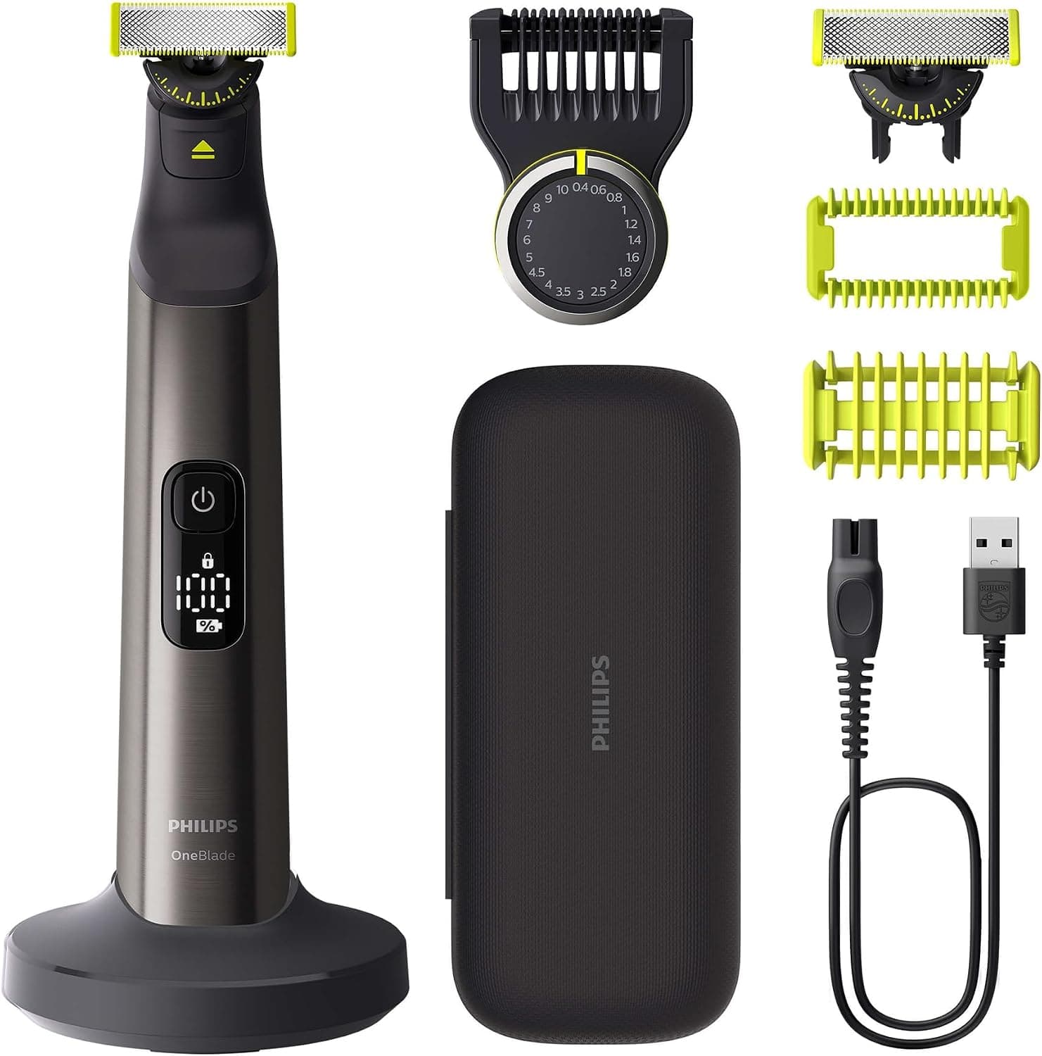 Philips OneBlade Pro 360 Face & Body Trimmer & Shaver with Stand & Travel Case (QP6652/30)